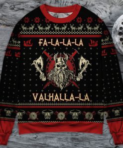 Viking Valhalla Black And Red Christmas Ugly Sweater, Sweatshirt