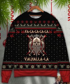 Viking Valhalla Black And Red La La Ugly Christmas Sweater