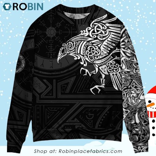 Viking Valhalla The Ravens Sweater Christmas Ugly Sweater, Sweatshirt