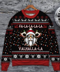 Viking Valhalla White And Red Christmas Ugly Sweater, Sweatshirt Viking Valhalla White And Red Christmas Ugly Sweater, Sweatshirt