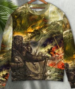 Viking War Lightning Cool Ugly Christmas Sweater