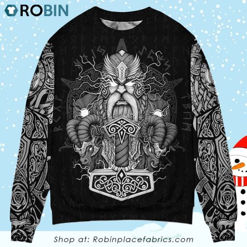 Viking Warrior Thor God Of Thunder 3D Printed Christmas Ugly Sweater