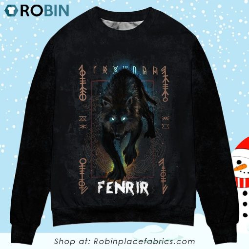 Viking Wolf Fenrir Sweater Christmas Ugly Sweater, Sweatshirt