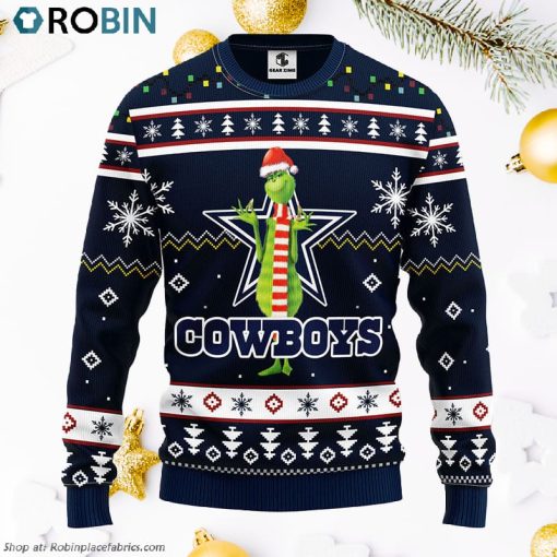 Dallas Cowboys Funny Grinch Ugly Christmas Sweater