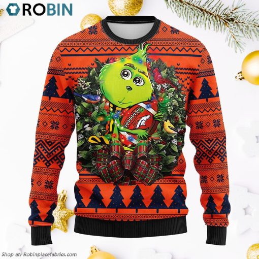 Denver Brocos Grinch Hug Ugly Christmas Sweater