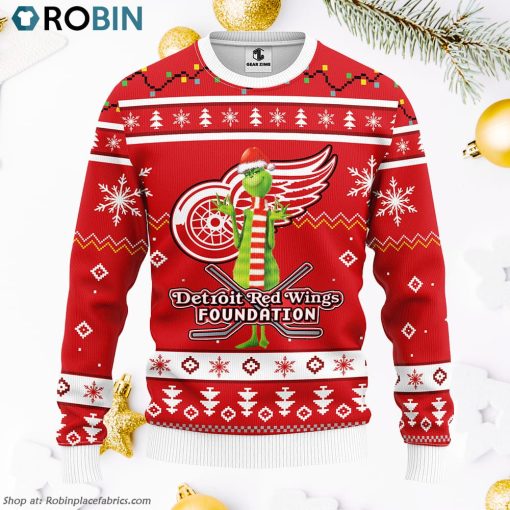 Detroit Red Wings Funny Grinch Ugly Christmas Sweater