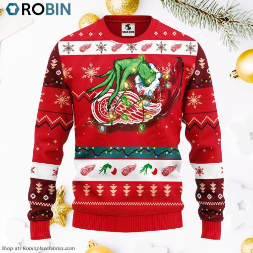 Detroit Red Wings Grinch Ugly Christmas Sweater