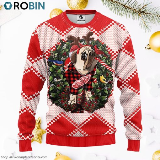 Detroit Red Wings Pub Dog Ugly Christmas Sweater
