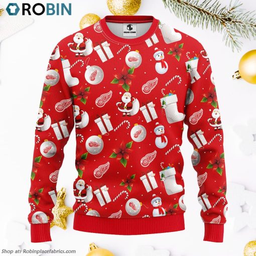 Detroit Red Wings Santa Claus Snowman Ugly Christmas Sweater, Christmas Gifts Ideas