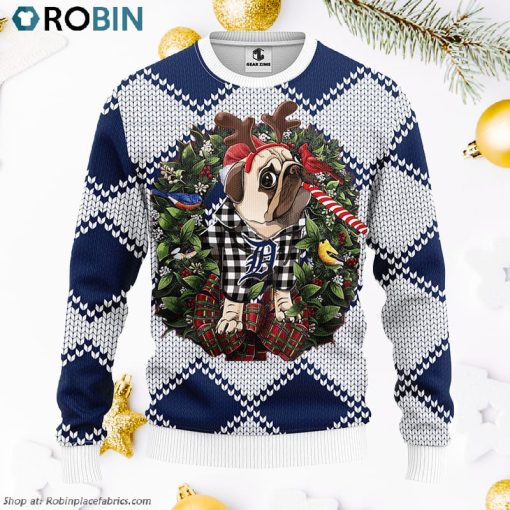 Detroit Tigers Pub Dog Ugly Christmas Sweater