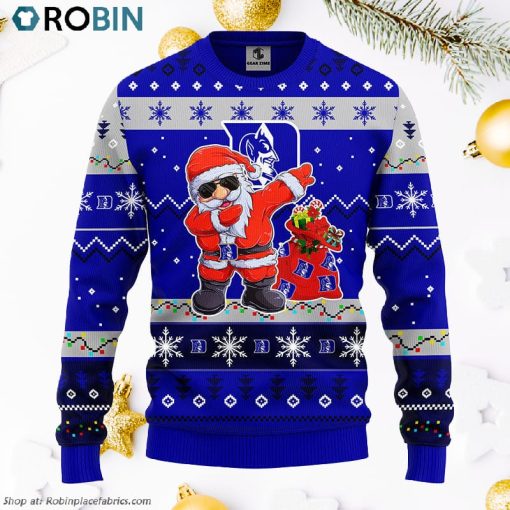 Duke Blue Devils Dabbing Santa Claus Ugly Christmas Sweater, Christmas Gifts Ideas