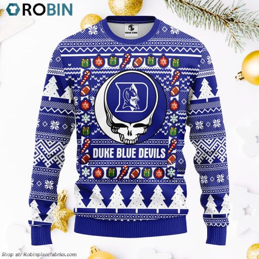 Duke Blue Devils Grateful Dead Ugly Christmas Fleece Sweater, Christmas Gifts Ideas