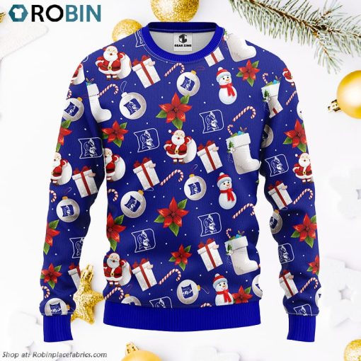 Duke Blue Devils Santa Claus Snowman Ugly Christmas Sweater