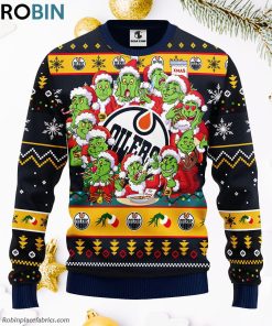 Edmonton Oilers 12 Grinch Xmas Day Ugly Christmas Sweater