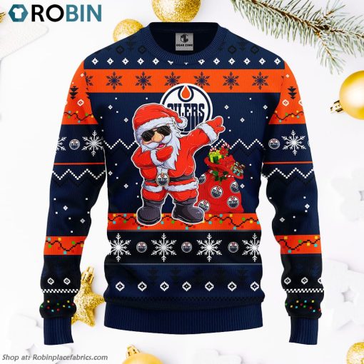 Edmonton Oilers Dabbing Santa Claus Ugly Christmas Sweater, Christmas Gifts Ideas