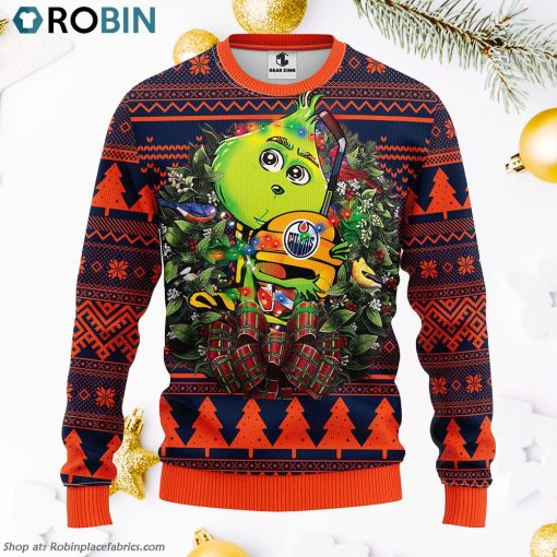 Edmonton Oilers Grinch Hug Ugly Christmas Sweater, Christmas Gifts Ideas