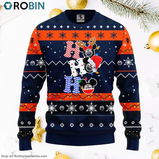 Edmonton Oilers Hohoho Mickey Ugly Christmas Sweater