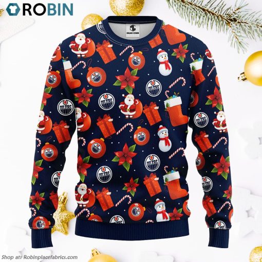 Edmonton Oilers Santa Claus Snowman Ugly Christmas Sweater, Christmas Gifts Ideas