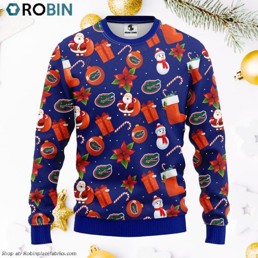 Florida Gators Santa Claus Snowman Ugly Christmas Sweater