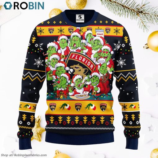 Florida Panthers 12 Grinch Xmas Day Ugly Christmas Sweater, Christmas Gifts Ideas