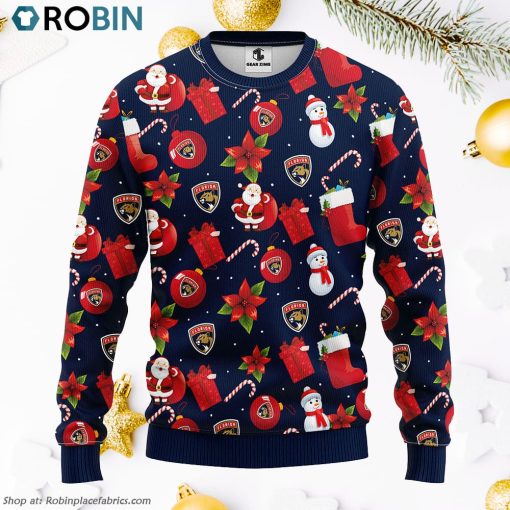 Florida Panthers Santa Claus Snowman Ugly Christmas Sweater