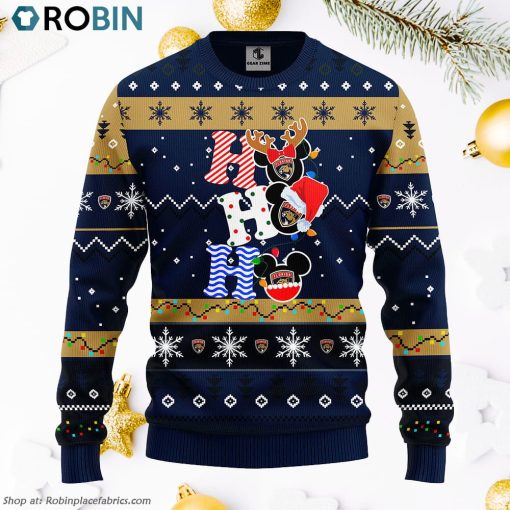 Florida Panthers Hohoho Mickey Ugly Christmas Sweater