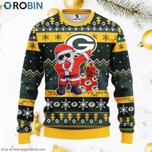 Green Bay Packers Dabbing Santa Claus Ugly Christmas Sweater, Christmas Gifts Ideas