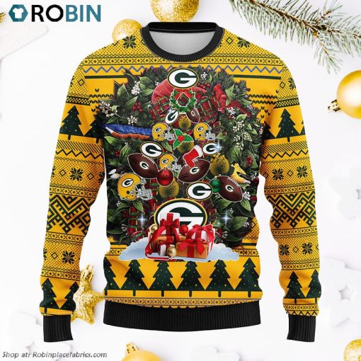 Green Bay Packers Tree Ball Ugly Christmas Sweater, Christmas Gifts Ideas