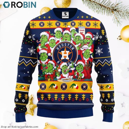 Houston Astros 12 Grinch Xmas Day Ugly Christmas Sweater, Christmas Gifts Ideas