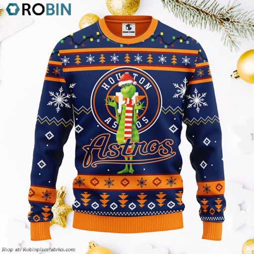 Houston Astros Funny Grinch Ugly Christmas Sweater