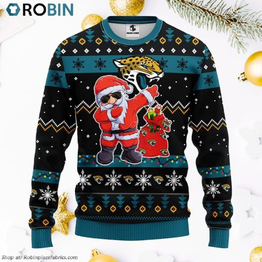 Jacksonville Jaguars Dabbing Santa Claus Ugly Christmas Sweater