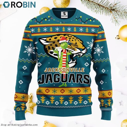 Jacksonville Jaguars Funny Grinch Ugly Christmas Sweater