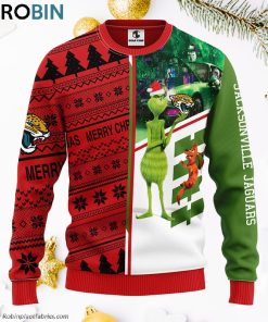 Jacksonville Jaguars Grinch & Scooby-Doo Ugly Christmas Sweater