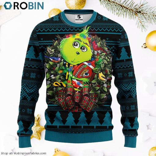 Jacksonville Jaguars Grinch Hug Ugly Christmas Sweater, Christmas Gifts Ideas