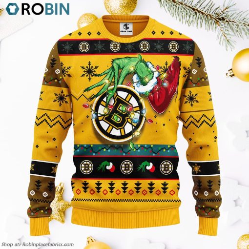 Boston Bruins Grinch Ugly Christmas Sweater, Christmas Gifts Ideas