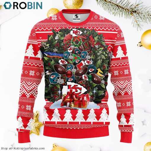 Kansas City Chiefs Tree Ugly Christmas Fleece Sweater