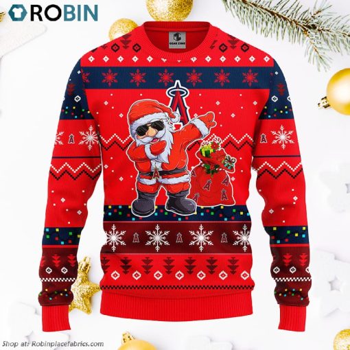 Los Angeles Angels Dabbing Santa Claus Ugly Christmas Sweater