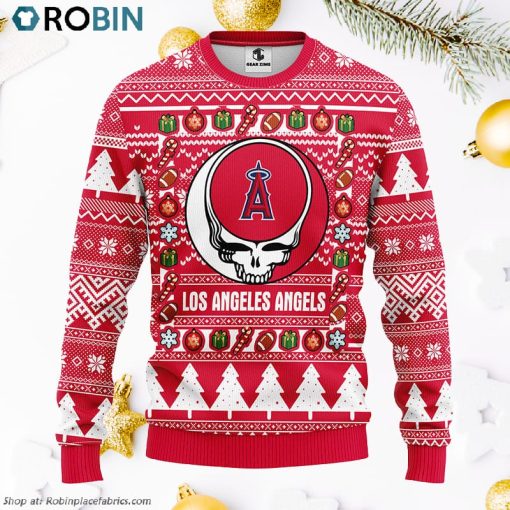 Los Angeles Angels Grateful Dead Ugly Christmas Fleece Sweater