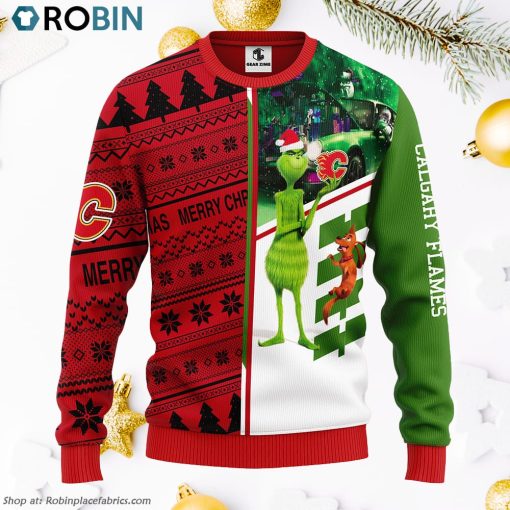 Calgary Flames Grinch & Scooby-doo Ugly Christmas Sweater, Christmas Gifts Ideas