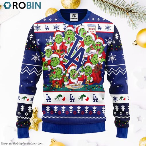 Los Angeles Dodgers 12 Grinch Xmas Day Ugly Christmas Sweater, Christmas Gifts Ideas