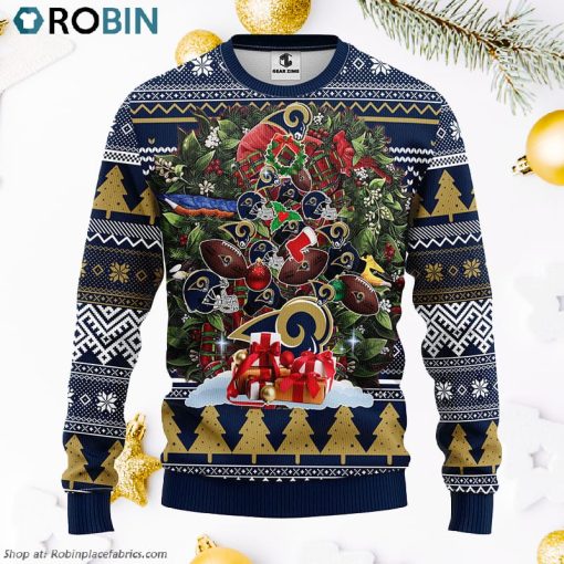 Los Angeles Rams Tree Ugly Christmas Fleece Sweater