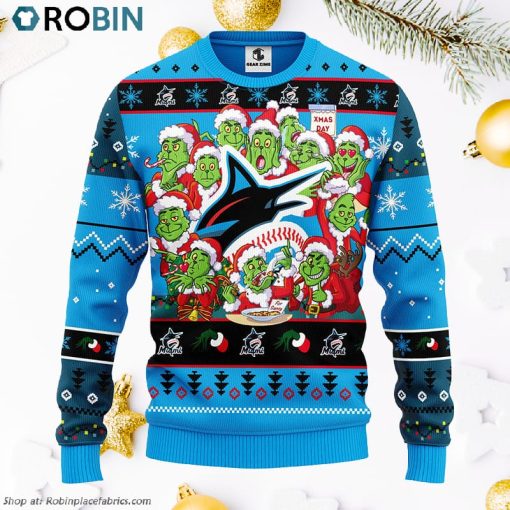 Miami Marlins 12 Grinch Xmas Day Ugly Christmas Sweater, Christmas Gifts Ideas