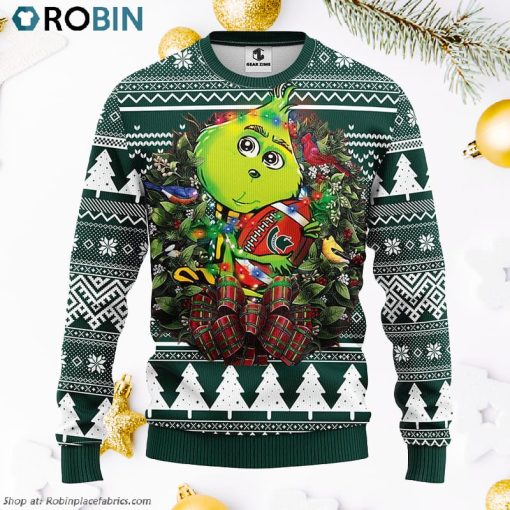 Michigan State Spartans Grinch Hug Ugly Christmas Sweater, Christmas Gifts Ideas