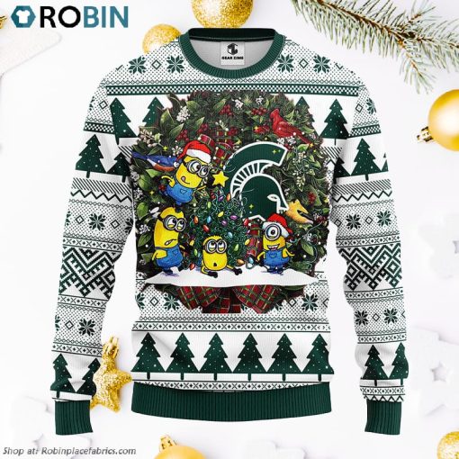 Michigan State Spartans Minion Ugly Christmas Sweater, Christmas Gifts Ideas
