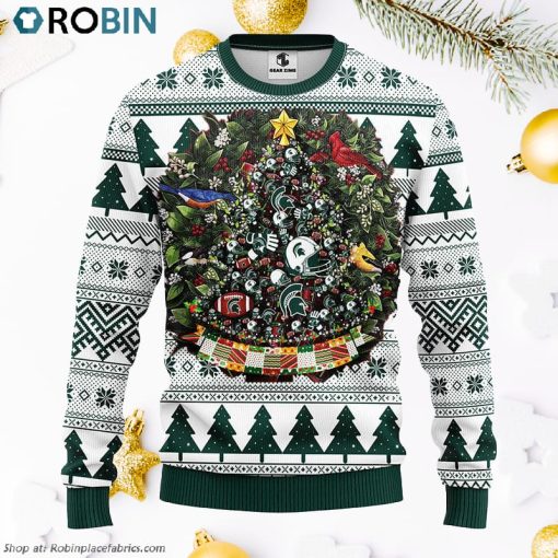 Michigan State Spartans Tree Ball Ugly Christmas Sweater, Christmas Gifts Ideas