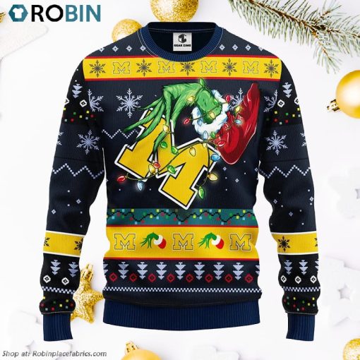 Michigan Wolverines Grinch Ugly Christmas Sweater, Christmas Gifts Ideas