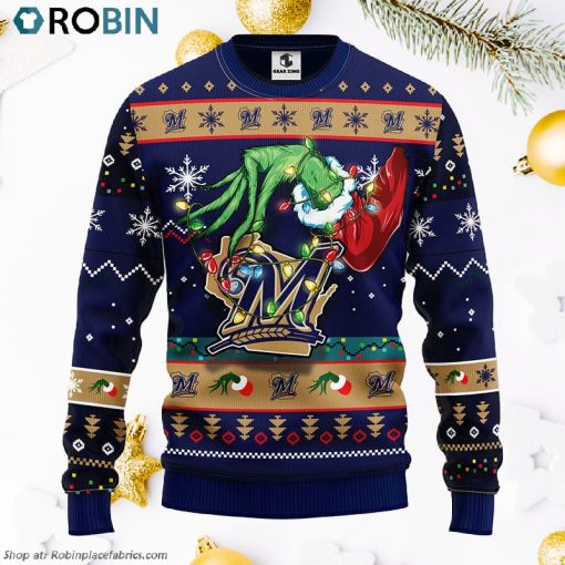 Milwaukee Brewers Grinch Ugly Christmas Sweater, Christmas Gifts Ideas