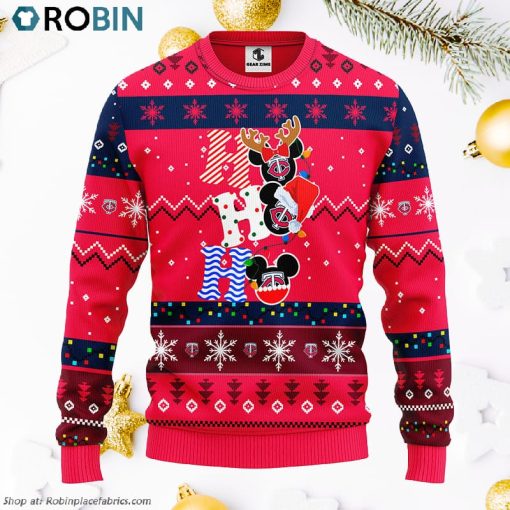 Minnesota Twins Hohoho Mickey Ugly Christmas Sweater
