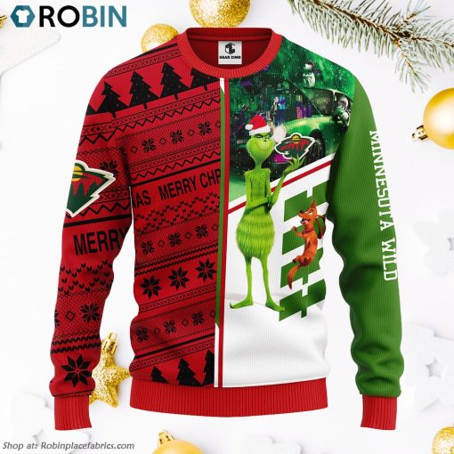 Minnesota Wild Grinch & Scooby-doo Ugly Christmas Sweater