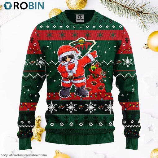 Minnesota Wild Dabbing Santa Claus Ugly Christmas Sweater, Christmas Gifts Ideas